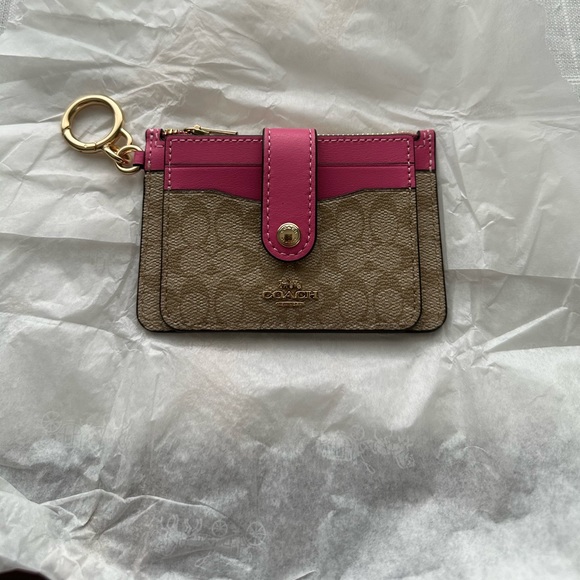 NWT Coach Attachment Card Case In Colorblock Signature Canvas - Picture 4 of 6